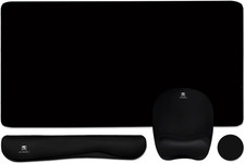 Keyboard Wrist Rest Large Mouse Pad Wrist Support for Computer, 4 in 1 Memory Fo picture