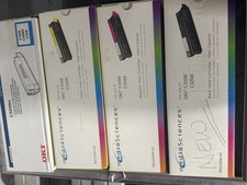 Lot Of Four New  Media Sciences Ink Cartridges OKI C3100 C3200 Yllw Cyan Mag Blk picture