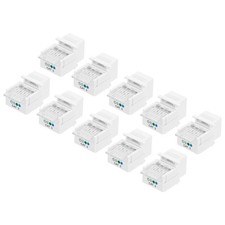 10 Pack RJ11 Cat 3 Telephone Jack, Cat3 Coupler Phone Adapter, White, 19mm picture