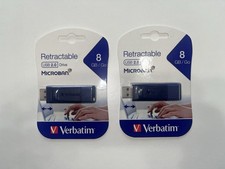 Verbatim 8GB USB Flash Drive Store (2count) Microban Anti microbial Retractable picture