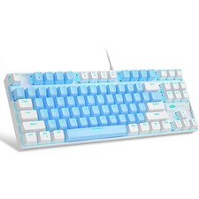 75% Mechanical Gaming Keyboard with Blue Switch, LED Blue Backlit Keyboard,White picture