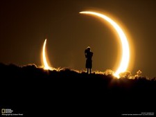 Landscape national geographic moon sun solar eclipse Custom Gaming Mat Desk picture