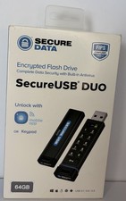 Secure Data Secure USB DUO Encrypted Flash Drive 64 Gb BRAND NEW SEALED picture
