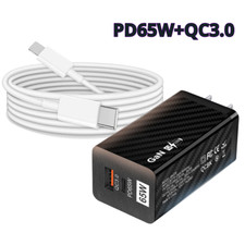 65W GaN Fast Charger PD USB Type C Cable For iPhone Macbook Android Universal picture