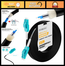 30M Outdoor Fiber Optic Cable LC to LC, Multimode Duplex Armored, 10Gb LSZH, SFP picture