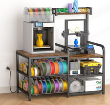 Dual‑Zoned 3D Printer Table with Filament Storage Rack for 2 Printers. picture