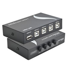4 Port USB 2.0 Sharing Manual Switch Box Hub 4 PCS Share Switcher 1 USB Devic... picture
