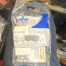 2 pack Leviton 40649-W 4-Conductor Decora Style Electrical Wall Plate Jack White picture