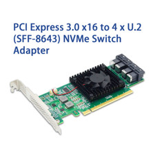 PCIe3.0 x16 to 4 x U.2   NVMe SSD switch Adapter with PLX8747 controller picture