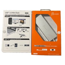 j5create JUD380 USB 3.0 Mini Docking Station, Silver picture