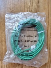 Lot of 2  - SYSTWM BROAD BAND 11 RJ12 CAT5e Green DSL Cable  picture