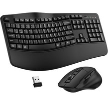 Combo De Teclado Y Mouse Inalámbrico, Teclado Ergonómico De Tamaño Completo picture