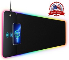 Alfombrilla de ratón para juegos RGB con carga inalámbrica de 15 W (Negra) NUEVO picture