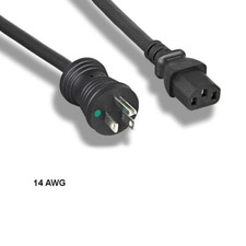 LOT 10pcs 10ft 14 AWG Hospital Grade Power Cable NEMA 5-15P to C13 15A/125V Blk picture
