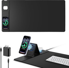 Mouse Pad with Magnetic Wireless Charging & Adjustable Phone Stand, 31.5