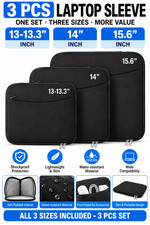 3 Pack Laptop Sleeve Case Set 13-13.3 14 15.6 Inch Shockproof Protective Bag picture