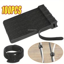50-100pcs Cable Straps Wire Cord Hook Loop Ties Reusable Fastening Organizer Lot picture