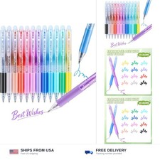 12 Colors Retractable Erasable Gel Pens, Retractable Fine Point Erasable Pens... picture