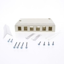 Hubbell Office White 12-Port Keystone Housing Surface Mount Data Box ISB12OW picture