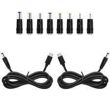2Pcs 3.3ft USB C Male Input to DC 5.5mm x 2.5mm Barrel PD Trigger Charge Cabl... picture