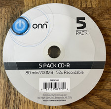 Onn CD-R 700 MB 1ea 5 Pack-Brand New-SHIPS N 24 HOURS picture