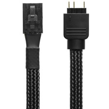 CRJ 4-Pin ARGB Lighting Adapter Cable - 6-inch (15cm) Premium Black Sleeved, ... picture