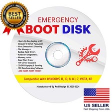 Windows Emergency Boot CD Disc for PC Repair Password Fix All in One Tool 2026 picture