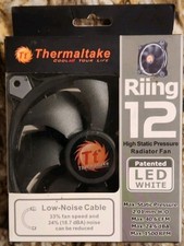 ​Thermaltake Riing 12 LED White 120mm Radiator Case Fan (CL-F038-PL12WT-A) picture