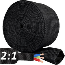 20 ft Heat Shrink Braided Sleeving 1/4 Inch Diameter Flexibility Cable picture