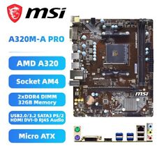MSI A320M-A PRO Motherboard M-ATX AMD A320 AM4 DDR4 SATA3 HDMI DVI-D Audio+I/O picture