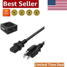 Universal 5FT PSU Power Cord for Thermaltake, Corsair, Cooler Master Systems picture
