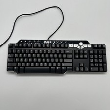 DELL Multimedia Computer Keyboard Model SK-8135 Black Silver Tested WORKS picture