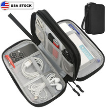 Waterproof Electronics Organizer Travel Bag Carrying Case for Cord, Charger, USB picture