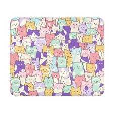 Cat Mouse Pad - 9.5x7.9 Inch Anime Cute Mousepad Colorful Kitten Keyboard Mat... picture