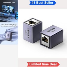 Ethernet Coupler 10Gbps RJ45 Female to Female Aluminum Alloy Space Grey Cat8 picture
