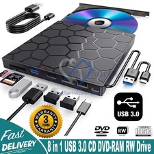 USB 3.0 Slim External CD DVD Drive Disc Player Burner Writer For Laptop PC Mac picture