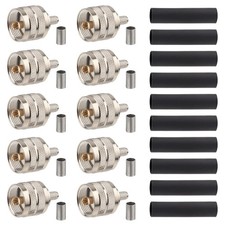 XRDS -RF RG8X PL259 Connector 10PCS, UHF PL259 Male Connector for RG8X, LMR240, picture
