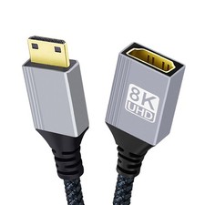 Micro/Mini HDMI to HDMI 8K60Hz 48Gbps Ultra High Speed Gold Plated Braided Cable picture