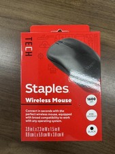 NEW Staples Wireless MOUSE Optical USB  BLACK picture