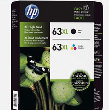 HP 63XL Combo Pack Black + Color Genuine Ink Cartridges In Retail Box June/2027 picture