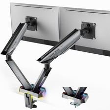 ARES WING RGB Dual Monitor Arm 17-38in Heavy Duty Gray picture