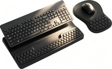Ergonomic Keyboard and Mouse Pad Combo with Stand/Wrist Rest, Black picture