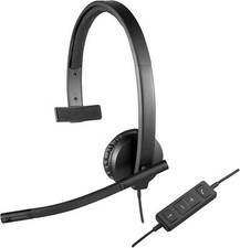 Logitech H570e A-00063 USB 2.0 Wired Online Mono Headset Inline Volume OPEN BOX picture