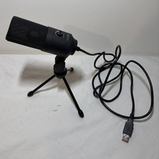 FIFINE USB Wired Computer Microphone w/ Volume Control & Tripod Stand Black picture