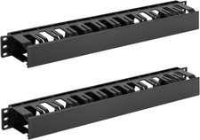 2 Pack 1U Server Rack Horizontal Cable Management with Cover,2.6“ Depth picture