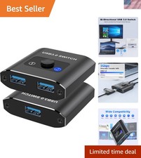 Aluminum USB 3.0 Bi-Directional Switch - Share 2 Devices Effortlessly picture