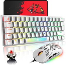 US GAMING GK61 Mechanical Gaming Keyboard 60 Percent | 62 RGB Rainbow LED Backli picture