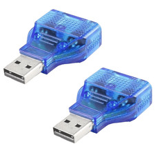 2x NEW For PS/2 Mouse Keyboard USB To Dual 2 PS2 PS/2 Converter Adapter Blue picture