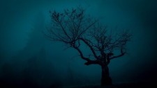 Landscape trees spooky night nature fall dark mist Custom Gaming Mat Desk picture