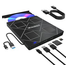 5 in 1 External CD DVD Drive USB 3.0 Type C Burner SD TF Reader for Laptop PC picture
